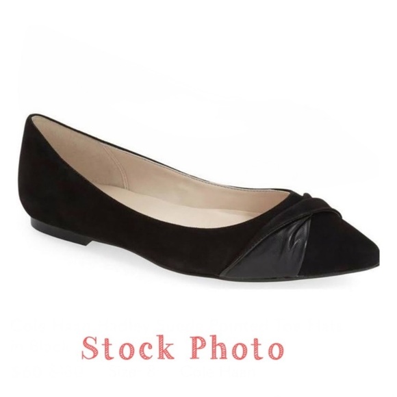 COLE Haan Hadley Suede Pointed Toe Flats in Black Size 8M - Picture 11 of 11